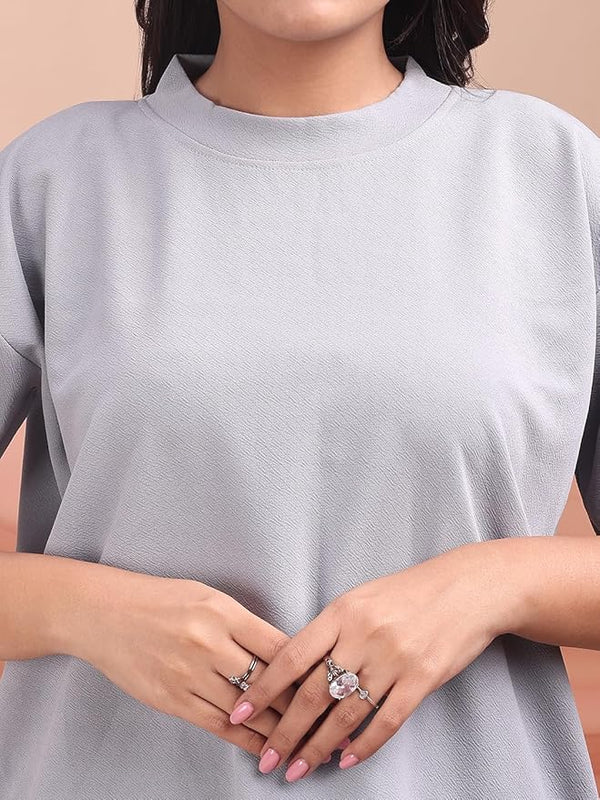 Women’s Grey Colourblock Co-Ord Set (T-Shirt & Trousers)