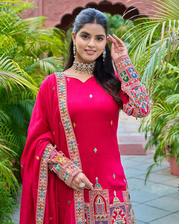 New Designer Collection In Pure Chinnon Suit